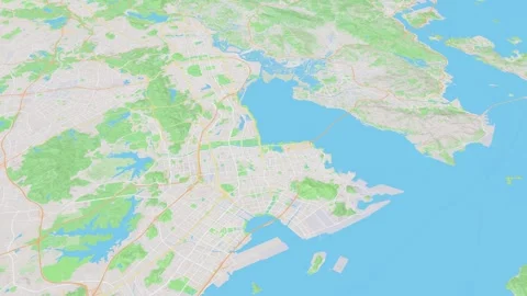 Common simple Shenzhen map background loop. Spinning around China city air .. Video stock 242545475