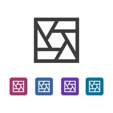 Common Square Shutter Icon Stock Illustration