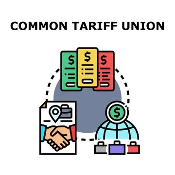 Common tariff union concept with global business agreement Stock Illustration