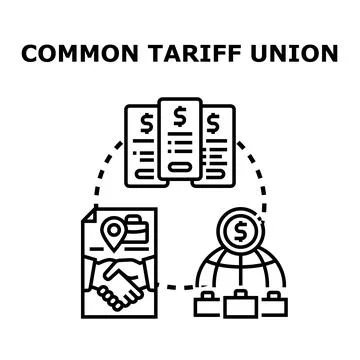 Common tariff union concept with global business agreement Stock Illustration