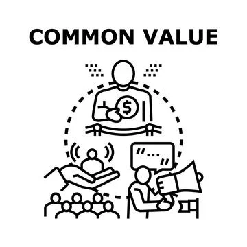 Common value concept creating social wealth advantage Stock Illustration