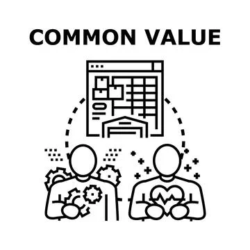 Common value unifying business operations and human principles Stock Illustration