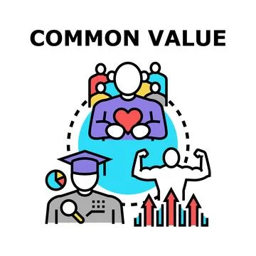 Common value uniting people, knowledge, and growth Stock Illustration