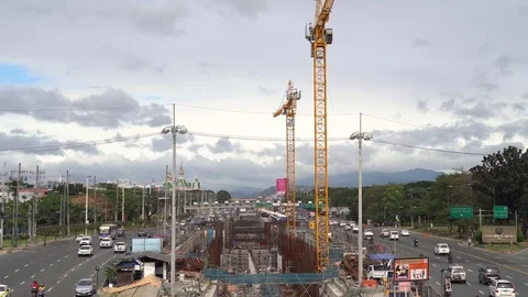 Commonwealth Highway with construction Stock Footage 124573767