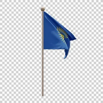Commonwealth of Nations 3d illustration flag on pole. Wood flagpole Stock Illustration