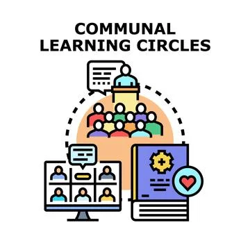 Communal learning circles concept for knowledge sharing Stock Illustration