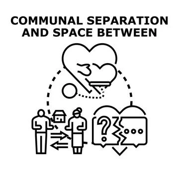 Communal separation creating emotional and communication distance Stock Illustration