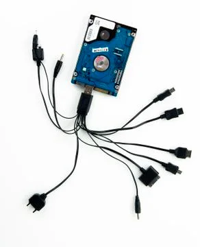 Communcating hard disk Stock Photos