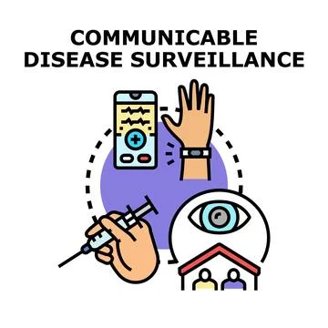 Communicable disease surveillance system tracking illness data イラスト素材
