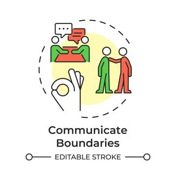 Communicate boundaries multi color concept icon Illustrazione stock