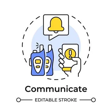Communicate multi color concept icon Stock Illustration