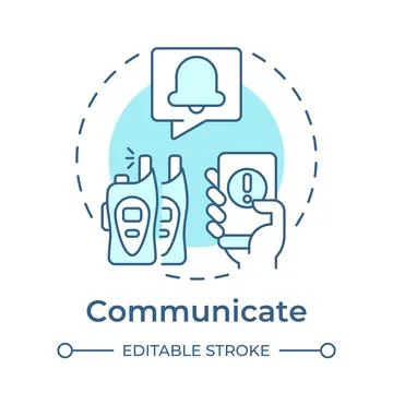 Communicate soft blue concept icon Stock Illustration