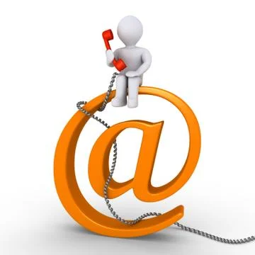 Communicate with us by e-mail or by telephone Stock Illustration