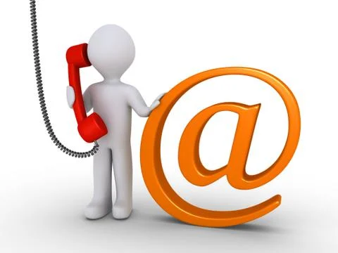 Communicate with us by e-mail or telephone Stock Illustration