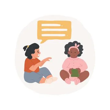 Communicate using sentences isolated cartoon vector illustration. Stock Illustration