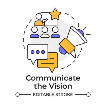 Communicate vision multi color concept icon Ilustración de archivo
