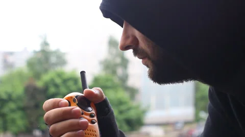 Communicates by radio Stock Footage 30593066