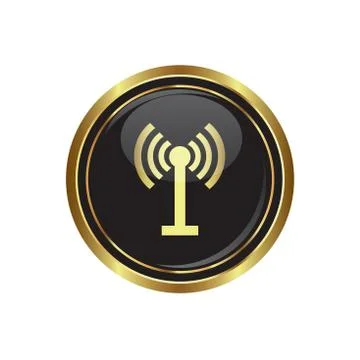 Communicatin button gold Stock Illustration