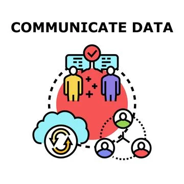 Communicating data between people and systems Stock Illustration