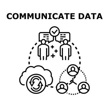 Communicating data between people and systems Stock Illustration