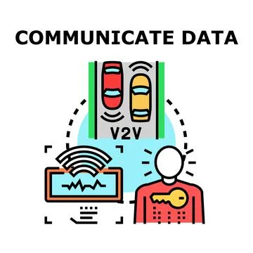Communicating data connected to human interaction and vehicles Stock Illustration