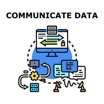 Communicating data information across digital networks Stock Illustration