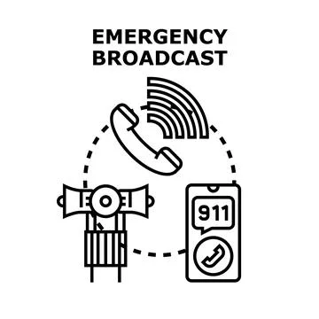 Communicating emergency alert notifications and support services Stock Illustration