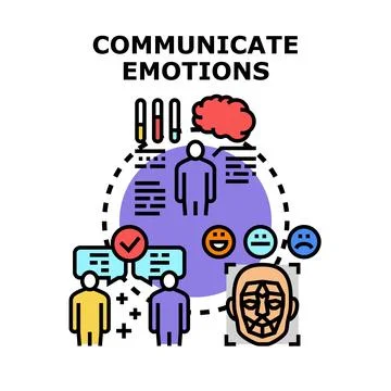 Communicating emotions and human interaction concept vector Stock Illustration