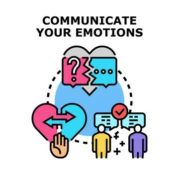 Communicating emotions resolving psychological understanding problems concept Illustration