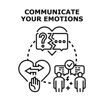 Communicating emotions resolving psychological understanding problems concept Stock Illustration