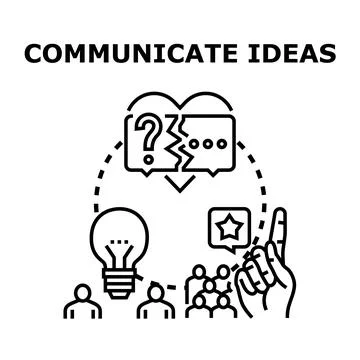Communicating ideas and finding solutions through discussion Stock Illustration