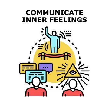 Communicating inner feelings and empathy concept Stock Illustration