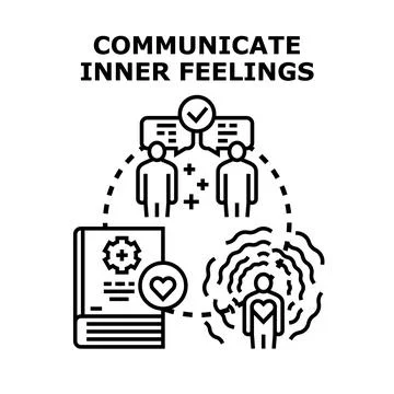 Communicating inner feelings and expressing emotions Stock Illustration