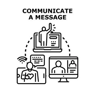 Communicating message online using digital devices concept vector Stock Illustration