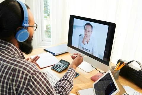 Communicating online Foto stock