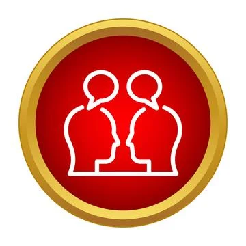 Communicating people icon with speech bubbles Stock Illustration