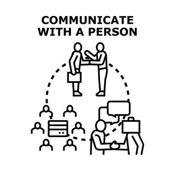 Communicating with a person and networking concept Stock Illustration