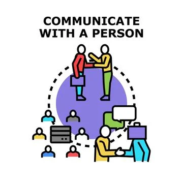 Communicating with a person and networking concept Stock Illustration