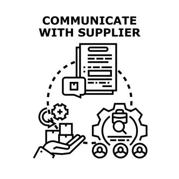 Communicating with supplier for efficient supply chain management Stock Illustration