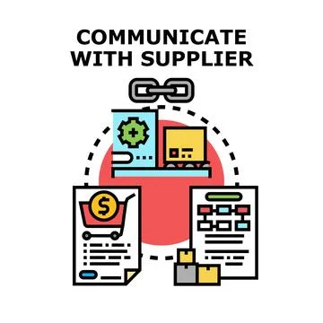 Communicating with supplier for efficient supply chain management Stock Illustration