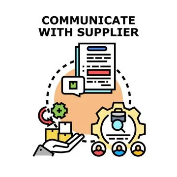 Communicating with supplier for efficient supply chain management Stock Illustration