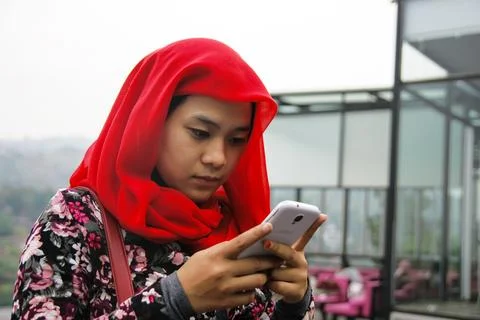 Communicating using smartphone Stock Photos