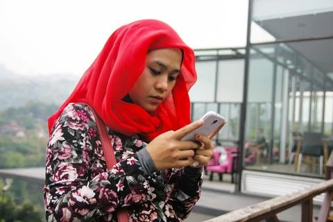 Communicating using smartphone Stock Photos