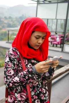 Communicating using smartphone Stock Photos