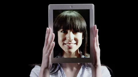 Communicating using touch screen technology. Tablet social media and networking. 動画素材 32720978