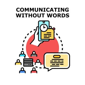 Communicating without words using mobile internet technology イラスト素材