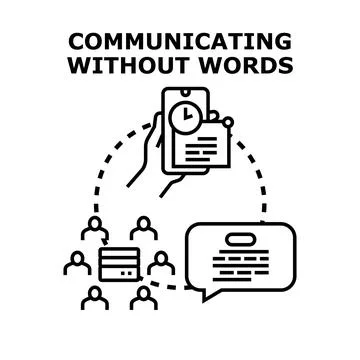 Communicating without words using mobile internet technology Stockillustratie