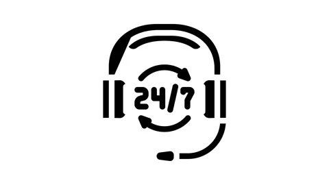 Communication all time glyph icon animation Stock Footage 166471893