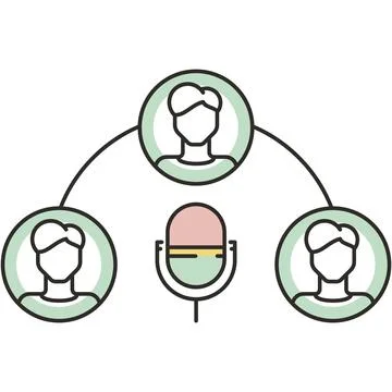 Communication and audio chat flat vector icon Stock Illustration