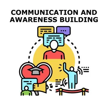 Communication and awareness building concept vector illustration Ilustración de archivo